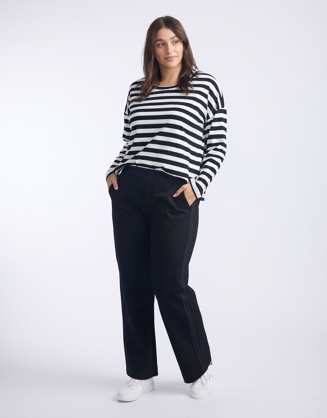 Timeless Straight Leg Ponte Pant - Black On Black