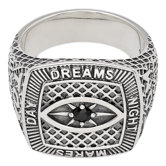 Champion Ring Black Eye Silver