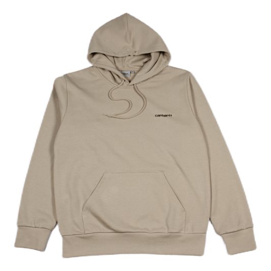 Hooded Script Embroidery Sweat Wall / Black