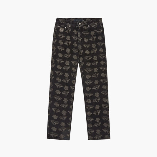 Diamonds & Dollars Denim Pants Black