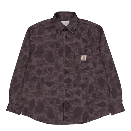 L/s Duck Shirt Camo Duck, Green / Graphite