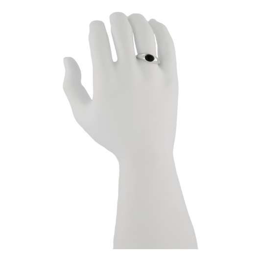 Joe Ring Polished Onyx 925 Sterling Silver