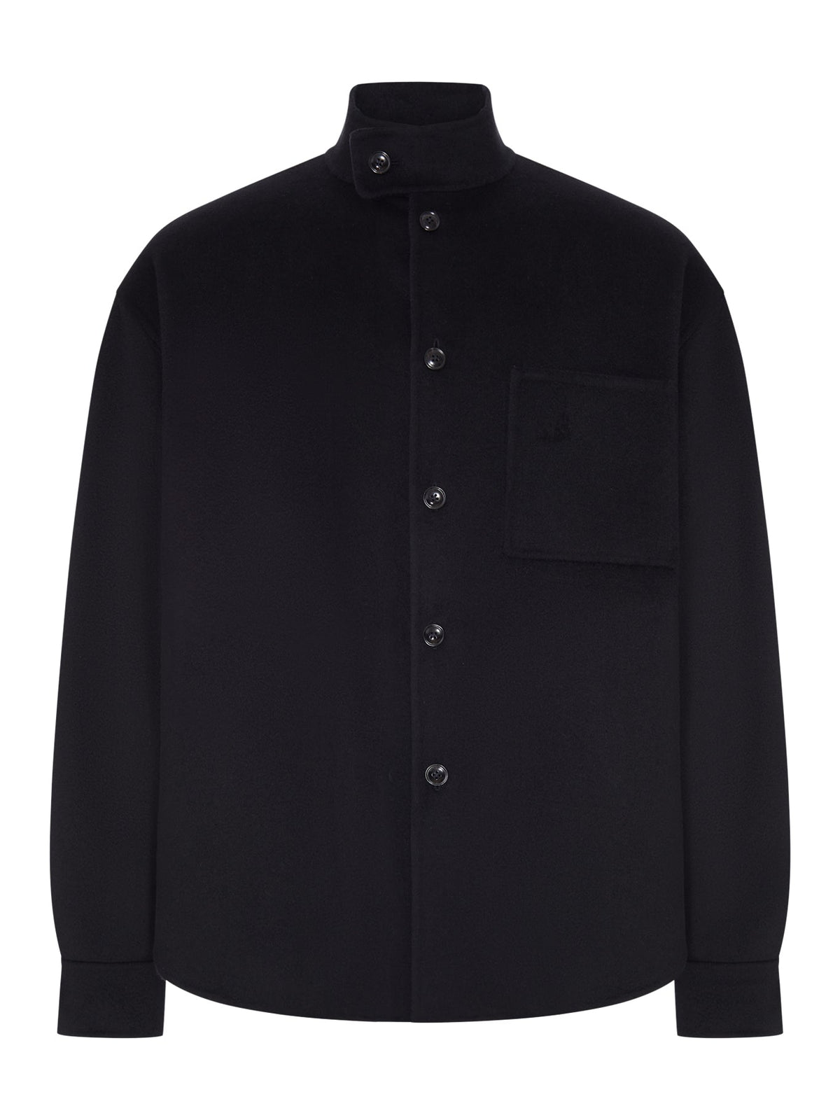 GIACCA CAMICIA IN PANNO CON COLLO ALTO
