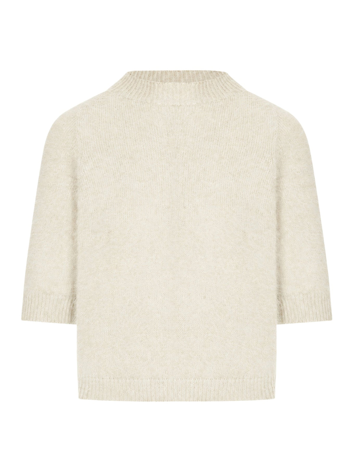 MAGLIA A MANICHE CORTE IN LANA D`ANGORA