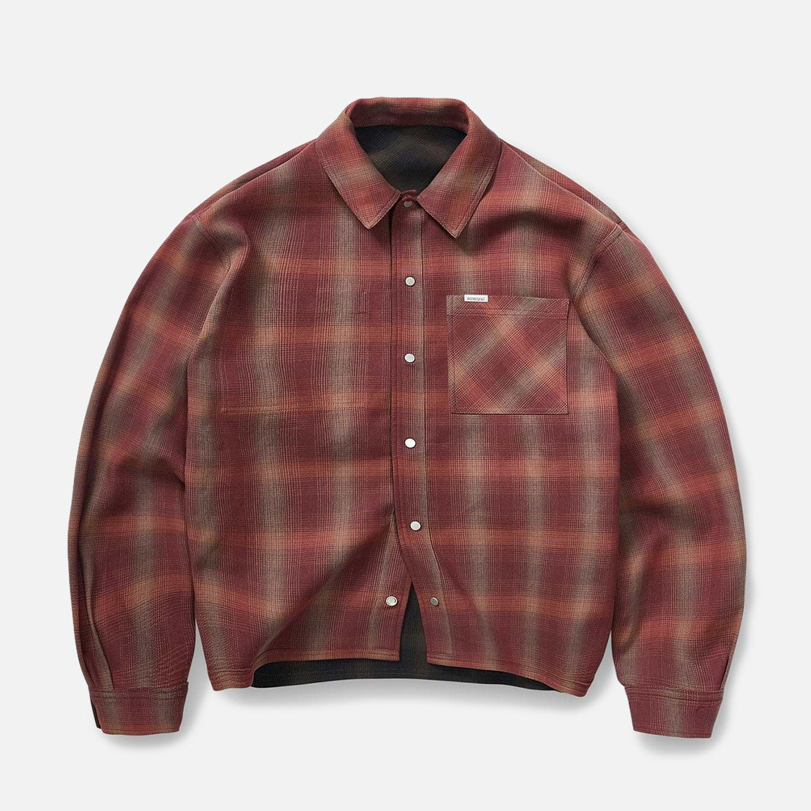 BONDED REVERSIBLE CHECK SHIRT - NERO