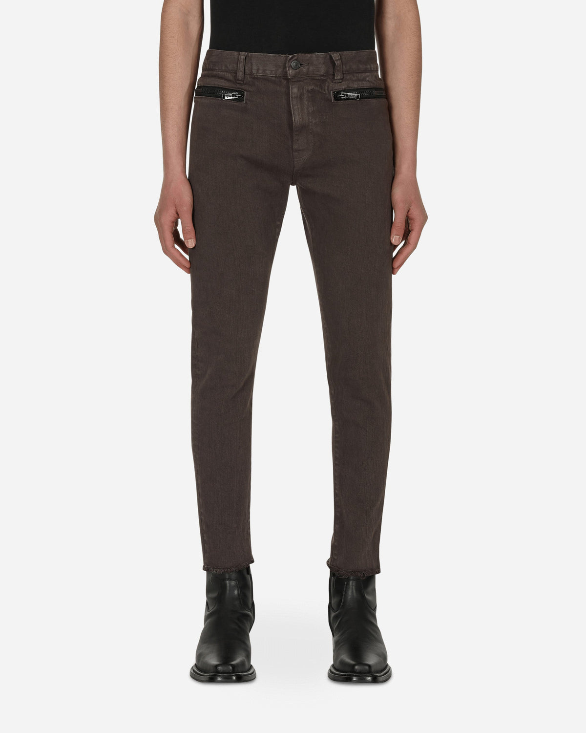 Zip Denim Pants Grey