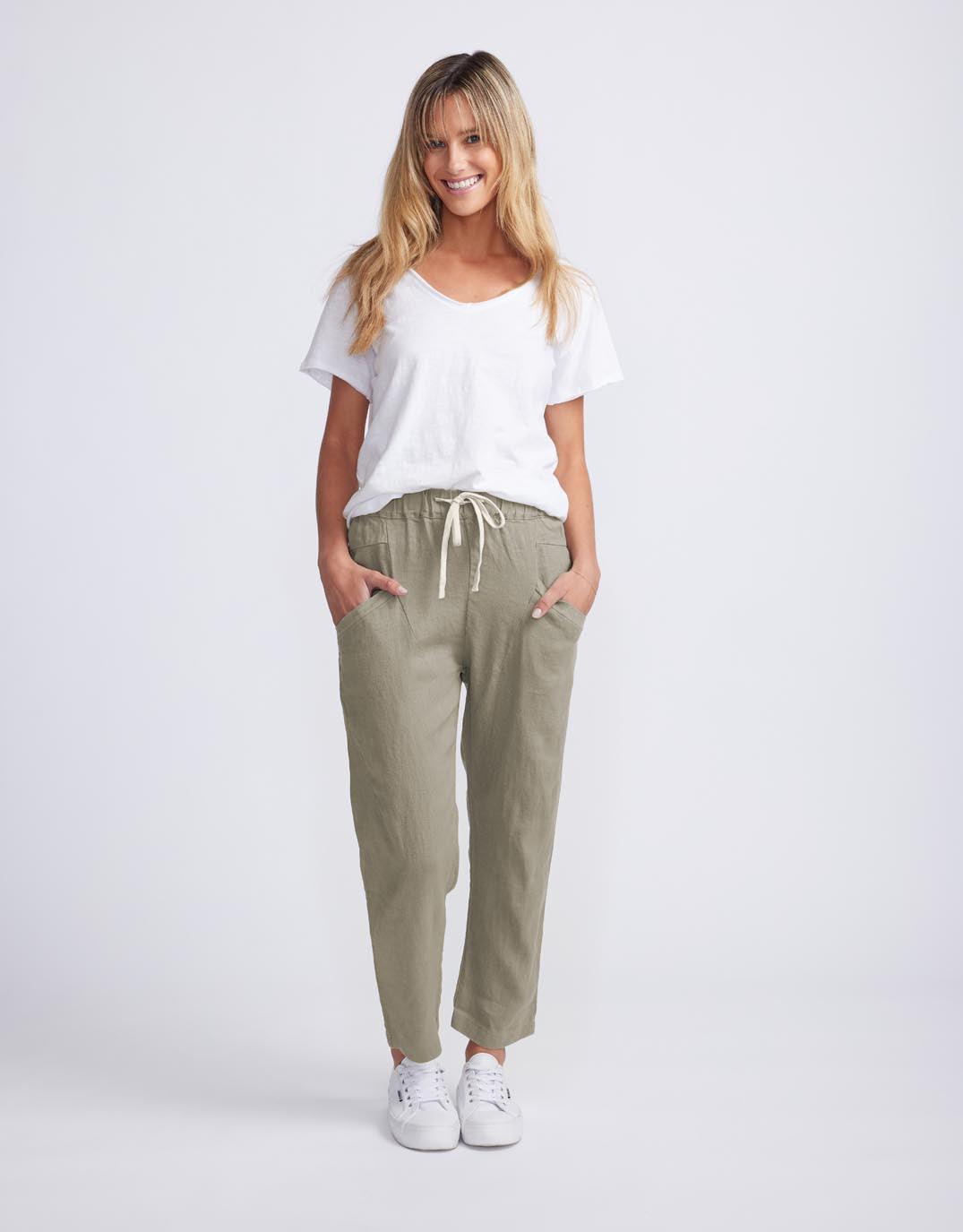 Luxe Linen Pants - Khaki