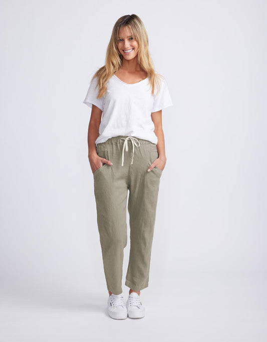 Luxe Linen Pants - Khaki