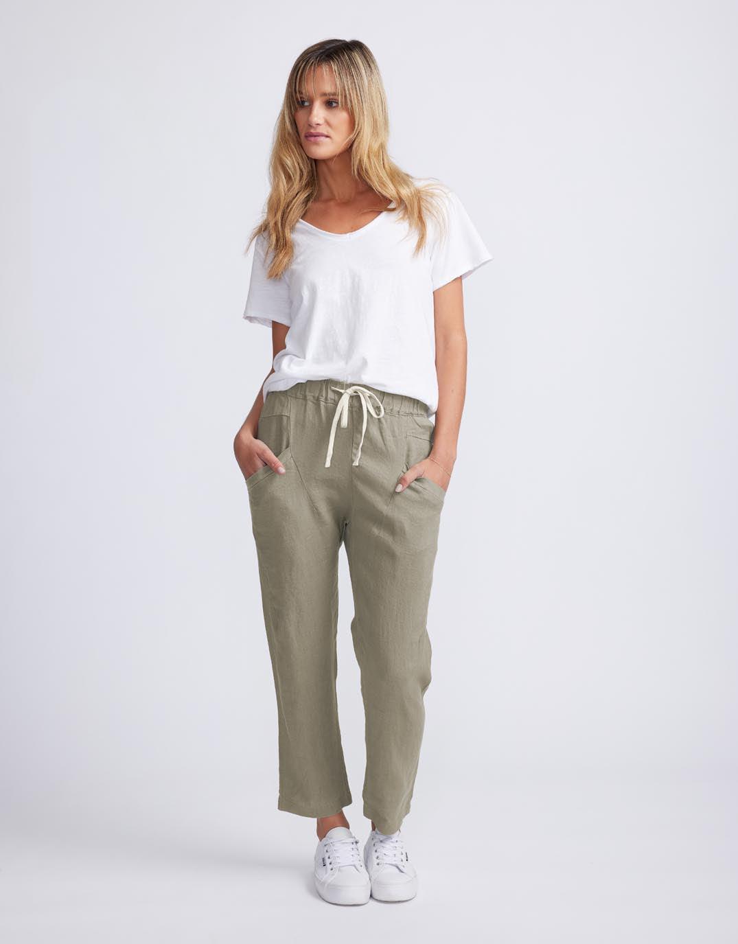 Luxe Linen Pants - Khaki
