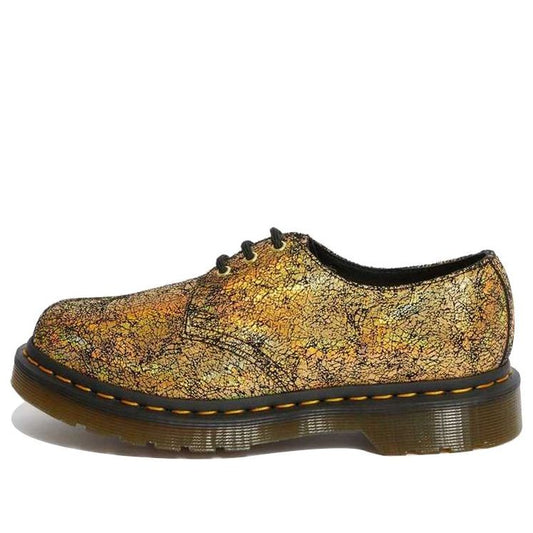 (WMNS) Dr. Martens 1461 Metallic Leather Oxford Shoes 'Iridescent Crackle - Gold' 25729710