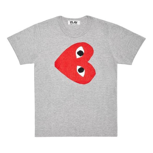 COMME des GARCONS PLAY  Red Love Printing Short Sleeve Grey AZ-T264-051-1