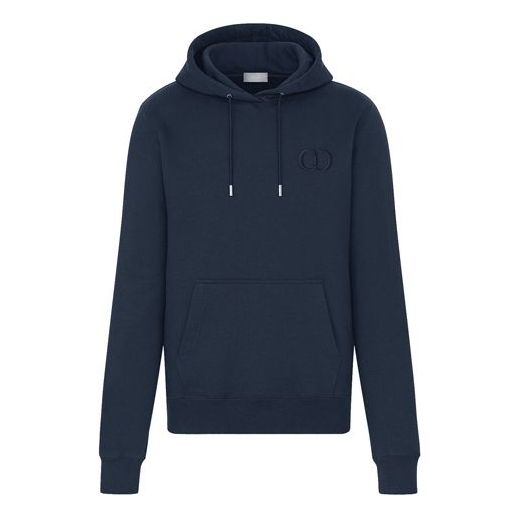 Men's DIOR Logo Embroidered Solid Color Dark Blue 113J698A0531-C585
