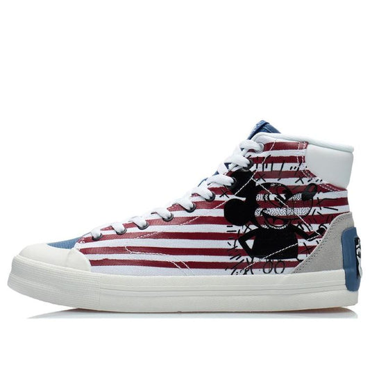 Li-Ning x Keith Haring x Disney Mickey Mouse Skate Shoes 'White Red Blue' AECR061-1