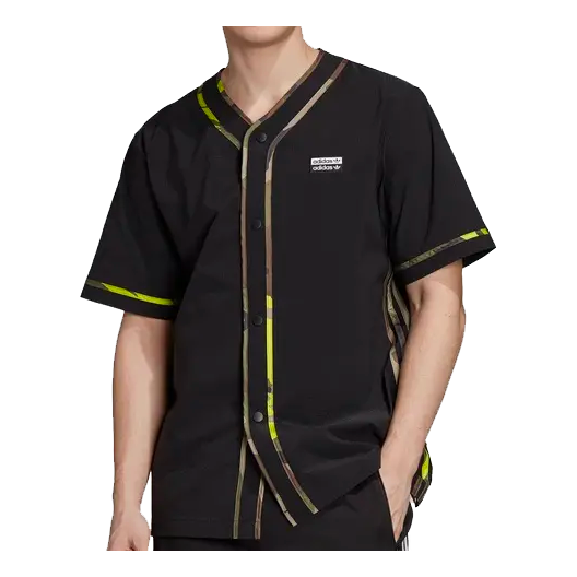 adidas originals Athleisure Casual Sports Breathable Short Sleeve Shirt Black GK5912