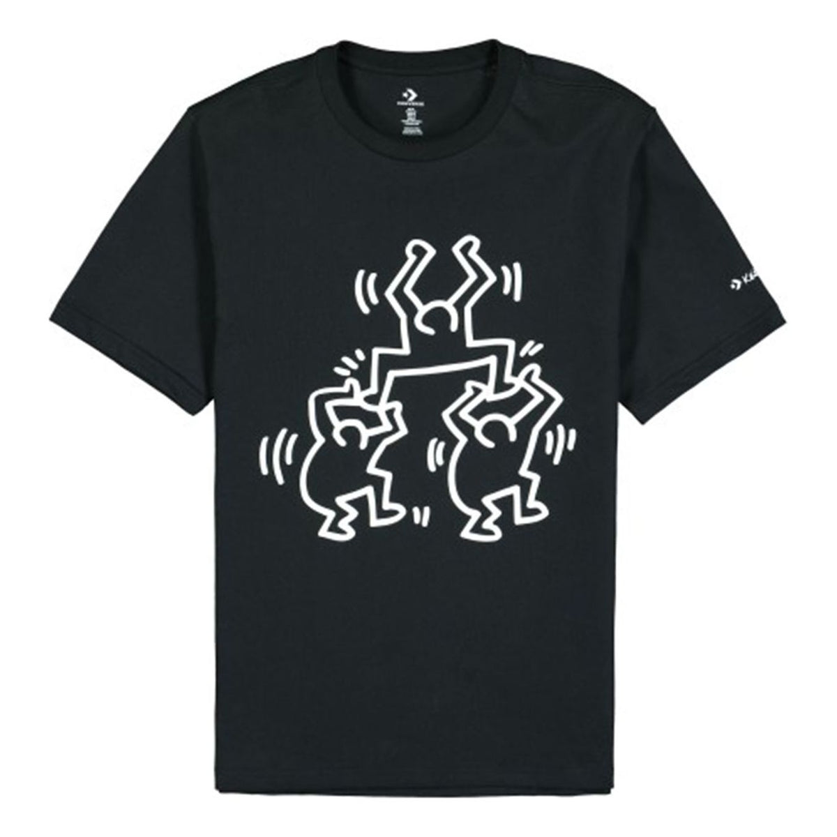 (WMNS) Men's Converse x Keith Haring Crossover Cartoon Pattern Round Neck Short Sleeve Black 10022254-A01