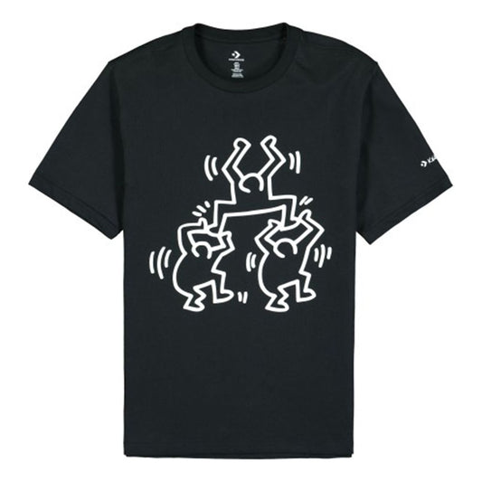 (WMNS) Men's Converse x Keith Haring Crossover Cartoon Pattern Round Neck Short Sleeve Black 10022254-A01