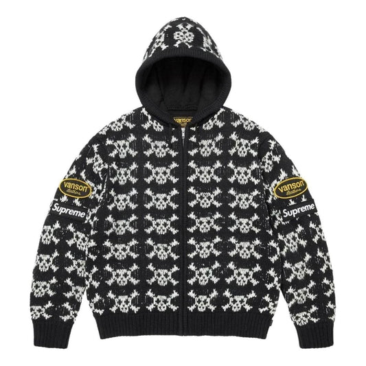 Supreme FW26 x Vanson Leathers Skull Zip Up Hooded Sweater 'Black' SUP-FW26-075-BLK - Supreme Professional Edition