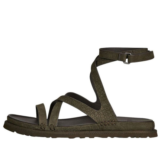 (WMNS) UGG GoldenGaze Embossed Ankle Wrap Sandals 'Dense Smoke' 1178570-DNSS