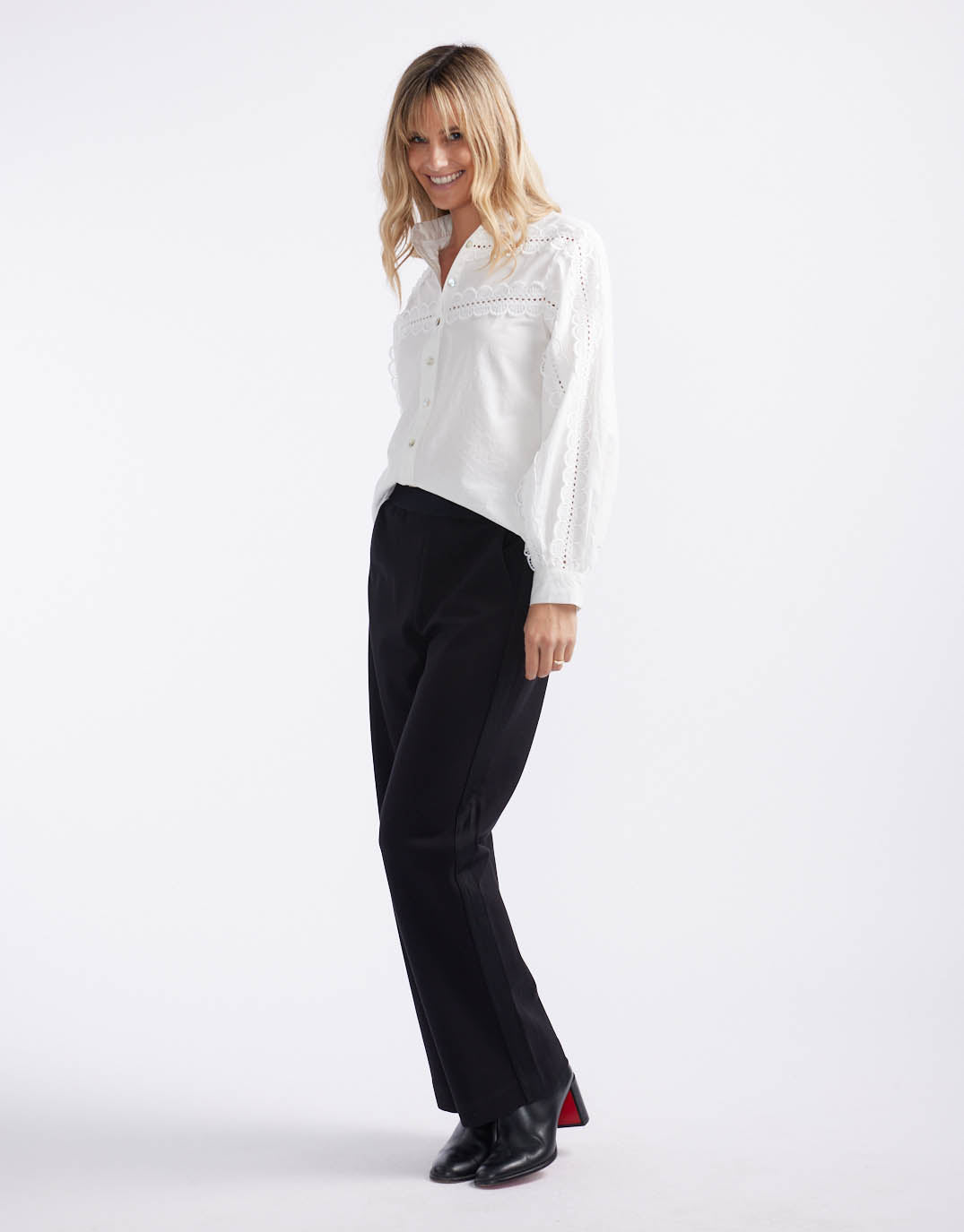 Timeless Straight Leg Ponte Pant - Black On Black